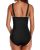 Holipick Tummy Control Ruffle V Neck Swimsuit
