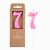 Elegant Pink Number 7 Birthday Cake Candle