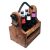 Wooden 6-Pack Bottle Caddy with Opener & Cap Catch