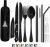 Taplord 10-Pc Portable Travel Silverware Set – Black