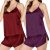 SHAOBGE 2PC Women’s Silk Pajamas Set – Cami & Shorts