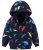 Boy’s Sherpa Lined Dinosaur Hoodie Jacket – Navy