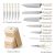 CAROTE 14-Piece Knife Set: Forged Elegance in Cream