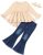 Girls Ruffle Top, Denim Bell Bottoms 3-Piece Outfit