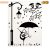 Black Cat Dancing Umbrella House Flag – Double Sided Burlap