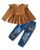 Toddler Girl Fall/Winter Ruffle Plaid Top & Jeans Set