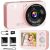 Pink 4K 64MP Digital Camera – Point & Shoot, 18X Zoom