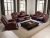 Dekmxas Brown Breathing Leather Power Recliner Living Set