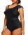 Aqua Eve Plus Size One Shoulder Ruffle Swimsuit