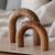 PEAKOLY Wood Arch Bookshelf Decor: Modern Home Accent