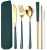 Portable Stainless Steel Travel Utensil Set – Green Golden
