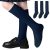 Kids Seamless Cotton Knee High Uniform Socks (3 Pairs)