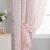 ALIGOGO Pink Cafe Curtains – Boho Floral Lace Short Sheer