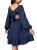 Blibean Girls’ Fall Boho Back Tie Dress: Marine Blue Teen Outfit