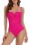 Upopby Bandeau Tummy Control One Piece Swimsuit