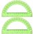 EBOOT 2-Pack Green 180° Plastic Math Protractors