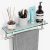 KOCOK 16-Inch Brushed Nickel Floating Glass Shelf with Towel Bar