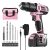 WORKPRO Pink 20V Cordless Drill Driver Kit with Bag