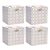 ArcaGuru 4-Pack Collapsible Storage Cube Bins, White/Gold