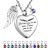Heart Urn Necklace for Ashes – Birthstone & Angel Wing Keepsake