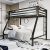 ikalido Matte Black Twin Over Full Loft Bunk Bed