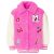 Disney Minnie Mouse Girls Varsity Faux Fur Jacket Pink