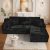 ONEMMLION 107.5″ Black Cloud Couch – Deep Seat Modular