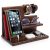 Bourbon Brown Wood Phone Docking Station & Organizer