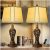 Farmhouse Vintage Table Lamp Set (2) with USB Ports