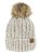 C.C. Cable Knit Beanie with Faux Fur Pom & Fleece Lining