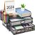 Marbrasse 3 Tier Mesh Desk Organizer with Drawer