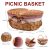 Picnic Basket with Blankets & Bamboo Plates – Wicker Set