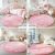 OLANLY Pink Round Bedroom Rug