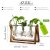 Retro Plant Terrarium with Wooden Stand: Stylish Home Decor