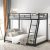 Twin Over Full Metal Bunk Bed with Guardrails & Ladder