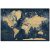 Personalized Gold & Navy Push Pin World Map for Travelers