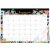 2026 Black Floral Desk/Wall Calendar with Corner Protectors