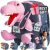 Pink Dinosaur Toddler Backpack & Plush Toys for Girls 2-5