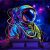Blacklight Astronaut Tapestry – UV Reactive Space Decor