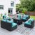 NICESOUL 7-Piece Modern Patio Fire Pit Furniture Set