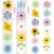 1200pc Flower Sticker Roll: Spring Daisy & Sunflower Decals