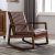 Mid-Century Faux Leather Rocking Recliner – Vintage Brown
