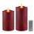 CozierGlow Glitter-Red Flameless Pillar Candles (Set of 2)