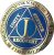 RecoveryChip 1 Year AA Medallion – Reflex Blue Gold Plated