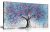Blue Watercolor Tree Wall Art – Banksy Style Canvas 40×20