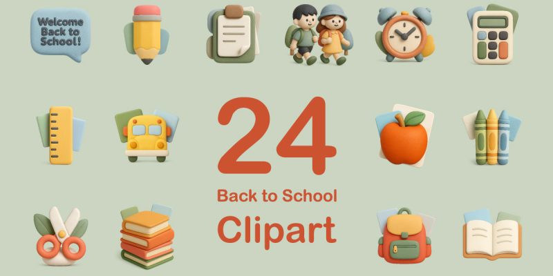 Back to School Clipart – Free PNG Pack